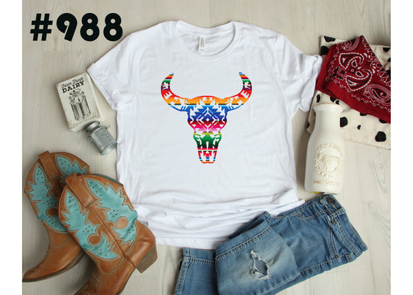 #988 Southwestern Colorful Skull