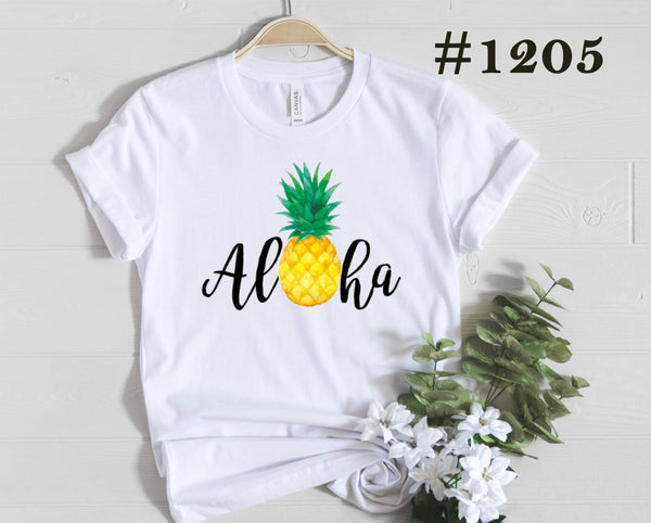 #1205 Aloha Pineapple Graphic T-shirt