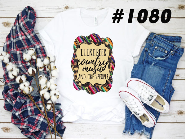 #1080 I Like Beer Graphic T-shirt