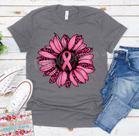 Breast Cancer Awareness Leopard/Sunflower Screenprint RTS