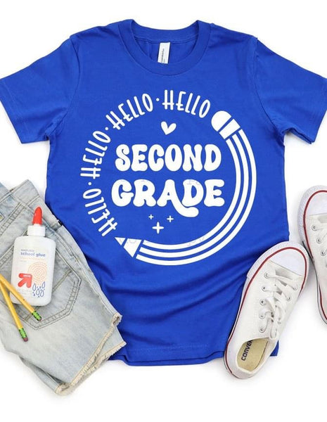 Hello Second Grade Screenprint RTS