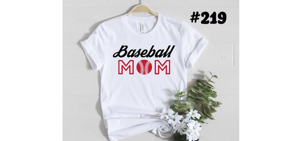 #219 Baseball Mom/black and red