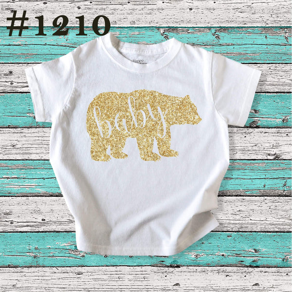 #1210 Baby Bear Gold Graphic T-shirt