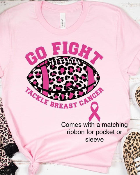 Go Fight Tackle Breast Cancer Screen Print RTS