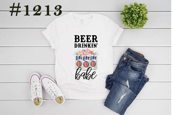 #1213 Beer Drinkin’ Babe Graphic T-shirt