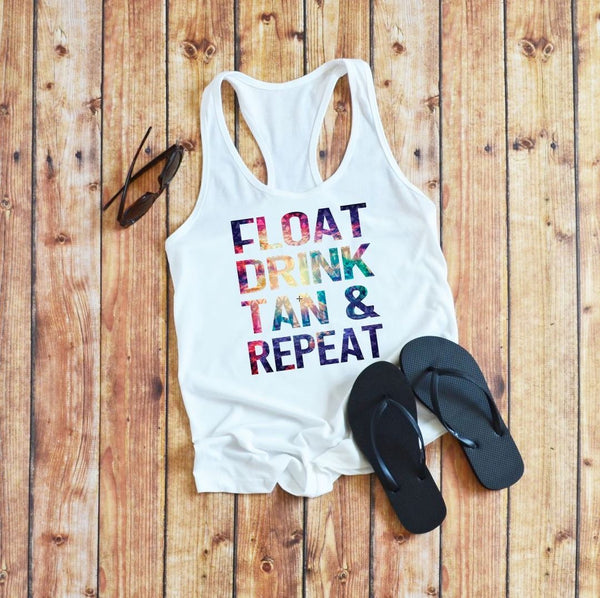 Float Drink Tan & Repeat Screenprint RTS