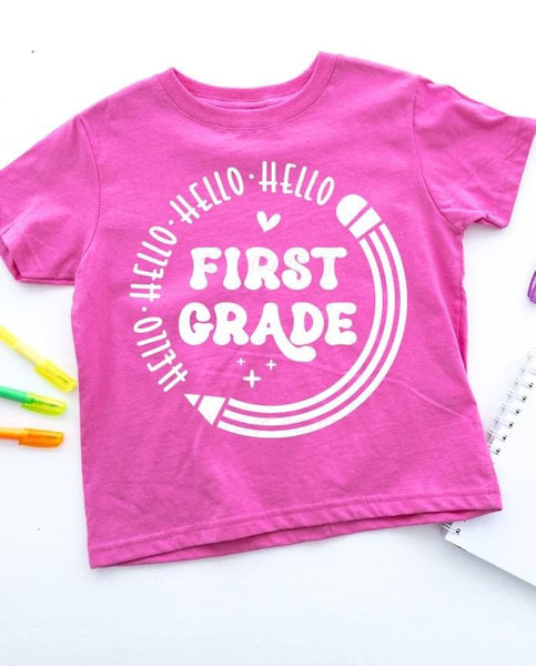 Hello First Grade Screenprint RTS