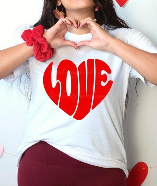 Love Heart Red Screen Print RTS
