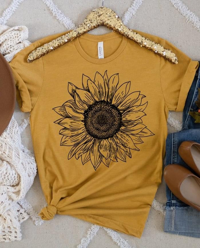 Sunflower Sketchy Screenprint RTS – BCD