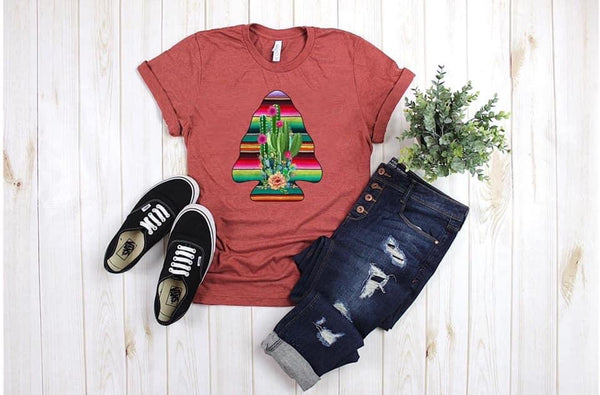 Serape Arrowhead Cactus Screen Print RTS