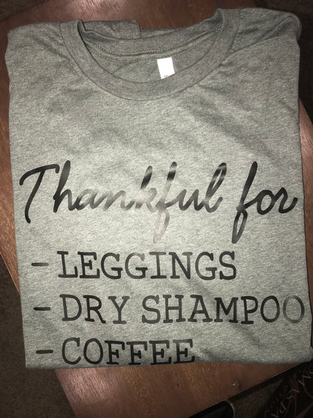 Thankful For Leggings RTS Screen Print/Black